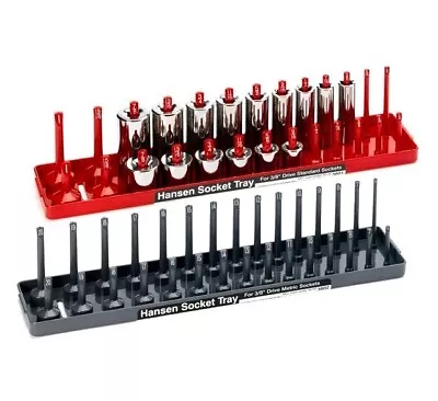 Hansen Global 3/8  Drive Metric & SAE Standard & Deep Socket Tray Organizer Set • $24.99