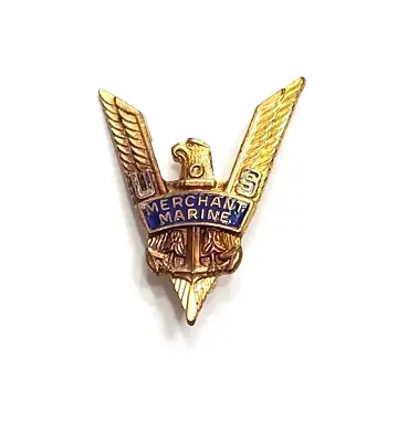 WWII Merchant Marine  Ships For Victory  Pin In Officers' Gilt - Original • $12.90