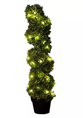 Artificial Spiral Topiary Tree Fake Plant Outdoor Garden Solar Powered Lighting • £46.90