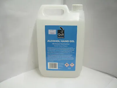 5 Litre Hand Sanitizer Sanitiser 70% Alcohol Gel Rub Quick Dry High Quality 5L • £12.99