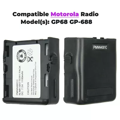 2pcs NEW 7.5v 1100mAh NI-MH Battery Pack PMNN4001C For Motorola GP68 GP-688 • $44.99
