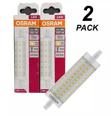 2 X Osram LED 118mm R7s  Floodlight Globes Bulbs Lamps Warm White 2700K • $47.50