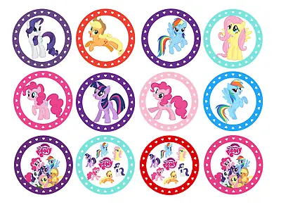 12 MLP My Little Pony Edible Paper Cupcake Cookie Oreo Toppers CHOOSE SIZE • $6