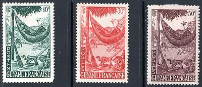 French Guiana 1947 Hammock 10c 30c 50c SG224-26 MH (871) • $1.48