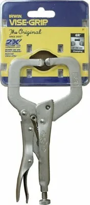 Vise-Grip Lot Of 2 6SP 6  Long 2-1/8  Capacity Locking C-Clamp With Swivel Pads • $32.50