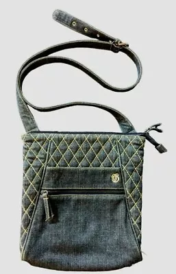 Vera Bradley Limited Edition Denim Hipster Crossbody Purse Quilted Handbag Bag • $16.99