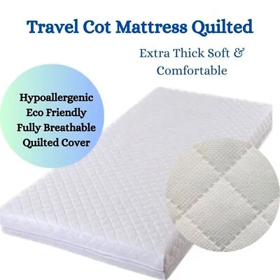 Travel Cot Foam Mattress For Graco Redkite Mamas & Papas Cribs Quilted Cover • £19.25