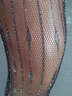 Vintage Sparklers Lurex Lace Stockings • $2.42