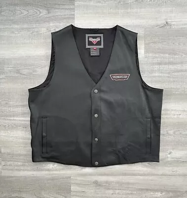 Victory Motorcycles Leather Motorcycle Vest W/ Victory Patch Black Mens Size 2XL • $80