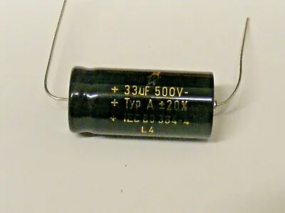 Axial 33 UF (33μF) 500V F&T Capacitor For Valve Amp. Laney Super Group Etc • £5.39