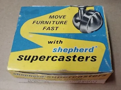 Set OF 4 VINTAGE SHEPHERD SUPERCASTERS BALL SWIVEL FURNITURE Casters In Box 2   • $24