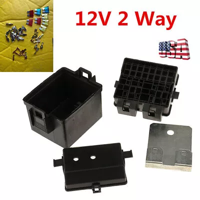 12V 2 Way Car Boat Truck Relay Fuse Box Holder With 8 Fuses Blade Terminal Kits • $14.75