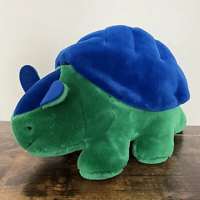 Vintage 1992 Dakin Stuffed Animal Plush Dinosaur Blue/Green Armadillo Shell • $14.95