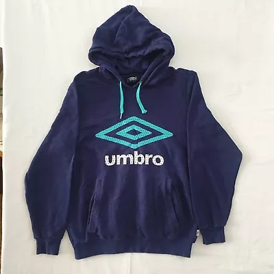 Umbro Mens Size Large Blue Hoodie Pullover Jumper Vintage • £10.97