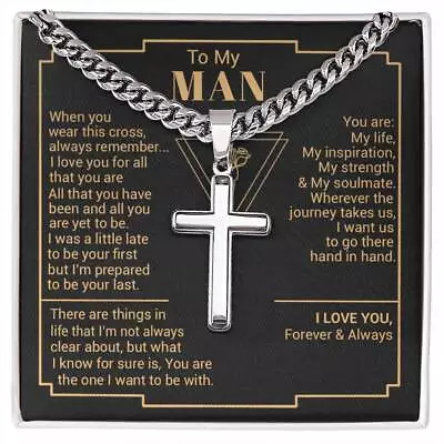To My Man - Steel Cross Necklace • $99.95