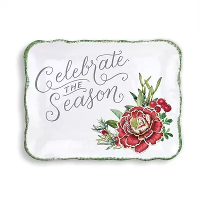 Michel Design Works Christmas Bouquet Celebrate Melamine Serveware Cookie Tray • $49.99