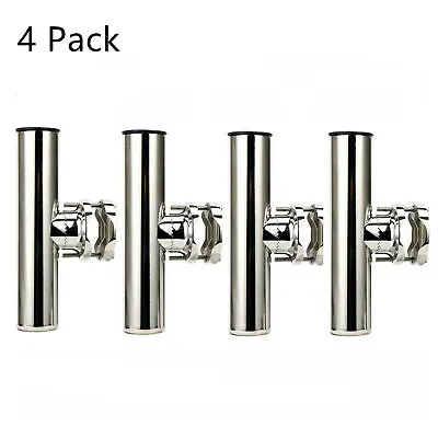 4 X Stainless Clamp On Fishing Rod Holder Rail Mount For Rails 1-1/4  To 2  • $76.49
