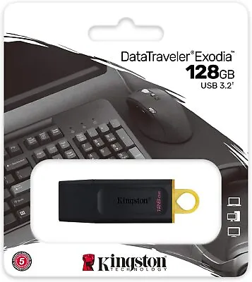 £11.99 • Buy DataTraveler Exodia DTX/64GB And 128GB Flash Drive USB 3.2 Gen1 With Cap Keyring