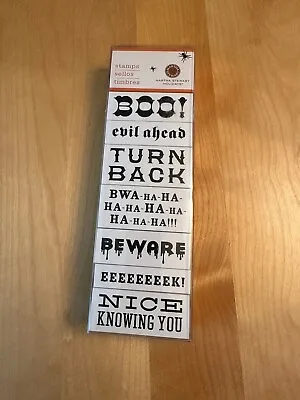 Martha Stewart Spooky Phrases Set Of 7 Rubber Stamp Scrapbooking Cards Halloween • $8.99