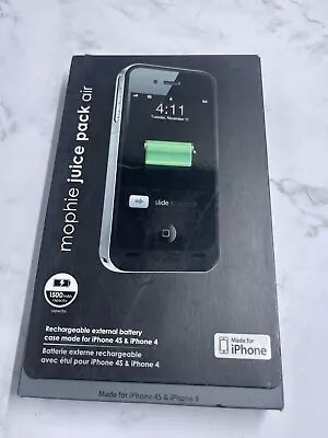 GENUINE/AUTHENTIC MOPHIE JUICE PACK AIR RECHARGEABLE BATTERY CASE FOR IPHONE 4 • $9.99