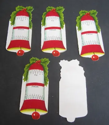 Lot Of 5 Old Vintage 1950's - CHRISTMAS - GIFT TAGS - Bell • $4.99