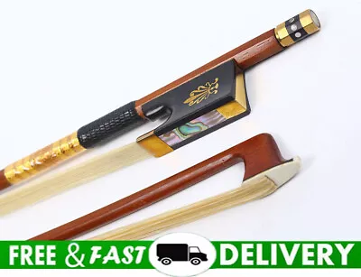 Violin Bow 4/4 Full Size Natural Bow Hair Brazil Wood Ebony Frog Octagonal Stick • $29.11