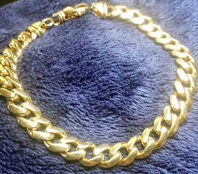 Mens 10k Solid Yellow Gold Cuban Link Bracelet • $1400