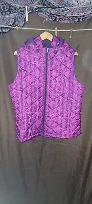 £11.35 • Buy NWOT Tek Gear SZ XL Purple/Pink Vest W/Hood Pockets Zip Womens 48  Bust 25  Long