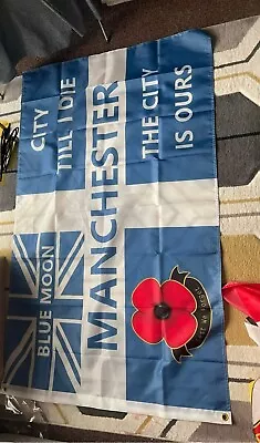 Manchester City Flag (3x5ft) Man City Flag MCFC The Treble MCFC Flag • £10.99