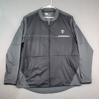 Nike Dri-Fit On Field Las Vegas Oakland Raiders Full Zip Track Jacket Mens XL • $29.99