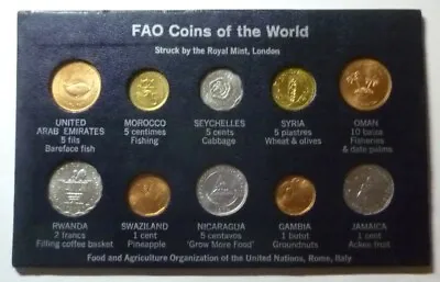 Fao Coins Of The World - Unc Set (10) - 10 Countries - Royal Mint - Rare • $49.99