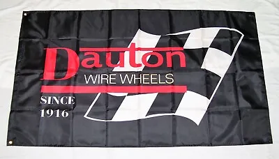 Dayton Wire Wheels 3'x5' Flag Banner Man Cave Shop Garage Mg Jaguar Aston Martin • $15.94