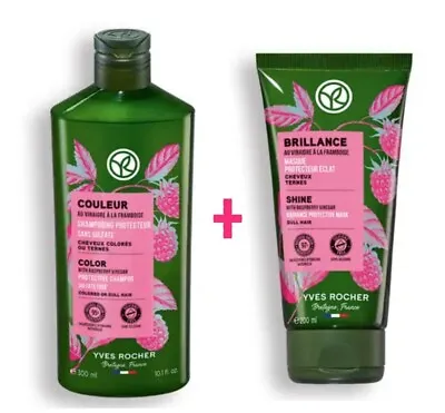 YVES ROCHER Color Protective Shampoo + Mask With Raspberry Vinegar For Dyed Hair • £21.95