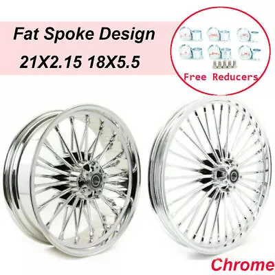 21x2.15 18x5.5 Fat Spoke Wheels Rims For Harley Softail Deuce FXSTDB Night Train • $659.68