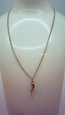 £99.50 • Buy Hallmarked 20.5  Chain With Horn Of Plenty Pendant.