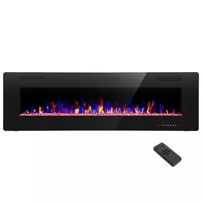 60   Electric Fireplace Recessed & Wall Mounted Standing Space Heaters W/ Remote • $222.99