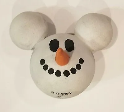 Disney Mickey Mouse White Winter Snowman Christmas Car Antenna Ball Topper  Ears • $12