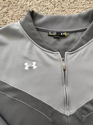 Under Armour Sweatshirt Men's 3XL Gray Full Zip Track Suit Jacket Warm Up Loose • $24