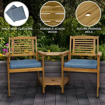 Wooden Companion Love Seat Cushions Garden Chairs Table Corner Bench Jack & Jill • £179.99