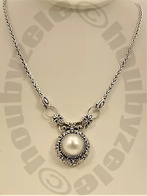 Greg Anthony Sterling Silver 18k Mabe Pearl Pendant Necklace • $220