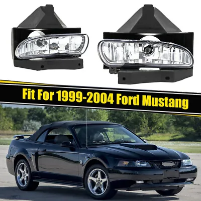 Fit 1999-2004 Ford Mustang GT V6 Fog Lights Driving Bumper Lamps 99-04 Pair • $25