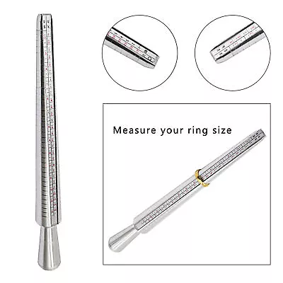 Metal Ring Sizer Gauge Mandrel Finger Sizing Measure Stick Standard Tool Sliver • $6.95