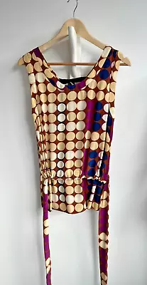 MARNI  H&M  Silk Tunic Yellow Brown Spot Top Size 36 Perfect Condition • $39.82