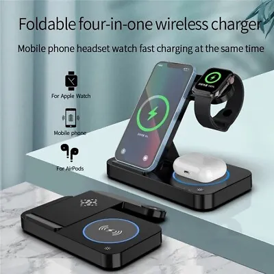 4 In 1 Wireless Charger Dock Qi Fast Charging For IPhone Apple Watch Earphone • $32.99