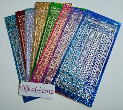 £1.10 • Buy JT ASSORTED BORDERS Holographic Flowers Hearts 3mm 4mm 5mm 8mm Peel Off Stickers