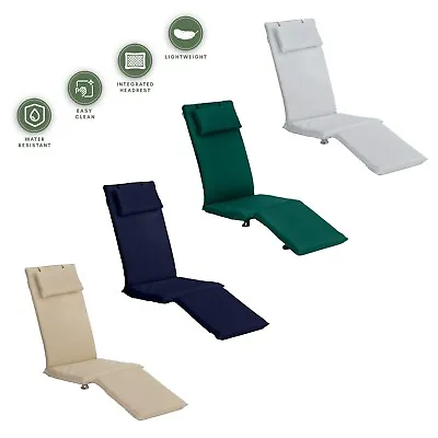 Outdoor Steamer Chair Pad Replacement Cushion Sun Lounger Recliner Garden Patio • £59.97