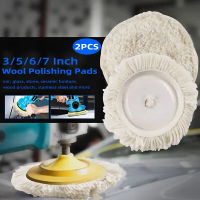 3 -7  Wool Buffing Pads 100% Natural Wool Hook & Loop For Polishing Cutting Pad • $8.55