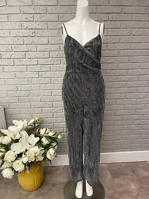 Lush Metallic Sliver Wide Leg Jumpsuit Size S NWT • $45