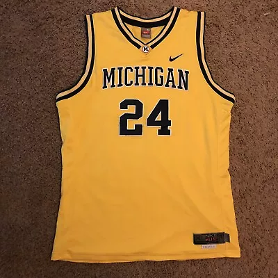 Michigan Wolverines Nike Elite Maize Jersey Sewn XL #24 Fab Five Authentic • $109