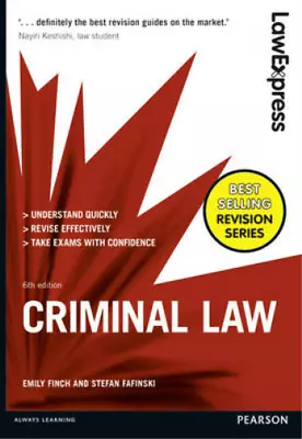 Law Express: Criminal Law Finch Emily & Fafinski Stefan Used; Good Book • £3.68